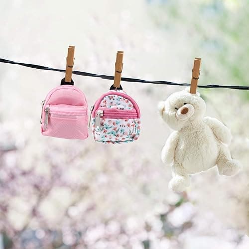 Skylety 10 Pcs Doll Backpacks Mini Doll Zipper Backpacks Girl Cute Dollhouse Accessory for Daily Supplies thumbnail 5