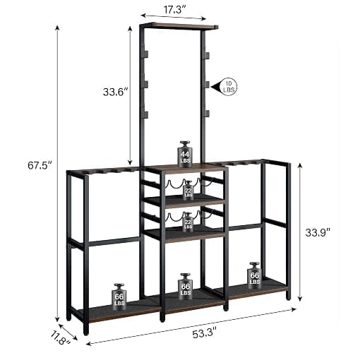 Saudism 68" Tall Gun Rack, Indoor Gun Racks for Floor Standing Gun Display Stand, Rustic Wooden Gun Stand with Soft Padding and Pistol Holder, Holds up 13 Long Guns and 8 Handguns thumbnail 3