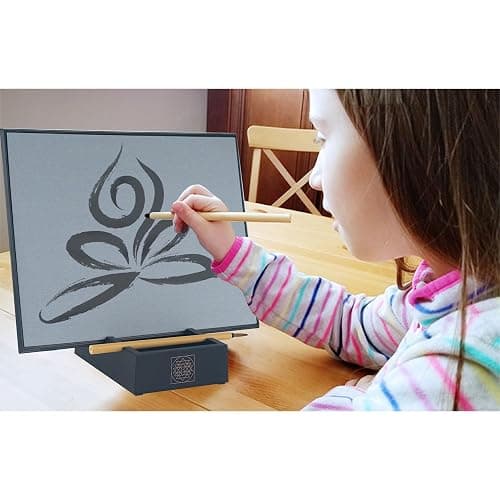 Samadhi Board: Water Drawing Set for Painting, Sketching & Meditation with Natural Wood Brush & Yogic Stand Mess-Free Zen Mindfulness Art Gift for Adults Kids thumbnail 4