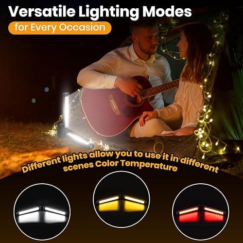 Gym Lamp, Portable Gym Light Posing Lamp Magnetic LED Flashlight 7th Gear Dimming with Hanging Hook 180° Folding (Black) thumbnail 2