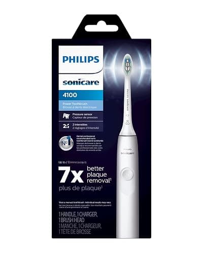 Philips Sonicare 4100 Rechargeable Electric Toothbrush, with Pressure Sensor, 2 Intensity Settings, SmarTimer and QuadPacer, 14-Day Battery Life, White, Model HX3681/23 thumbnail 13