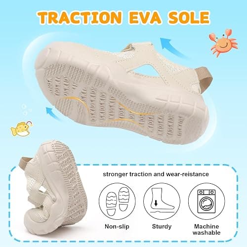 JOINFREE Toddler Sandals Girls Boys Wide Barefoot Water Sandals Lightweight Summer Water Shoes Quick-Dry Non-Slip Aqua Athletic Sneakers for Beach Swim Pool thumbnail 6