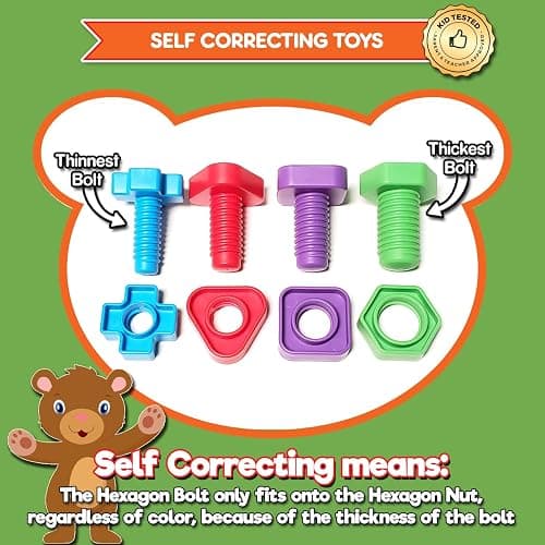 Twist & Turn Nuts n Bolts - Sort, Count, Match & Play with 12pc + eBook thumbnail 5