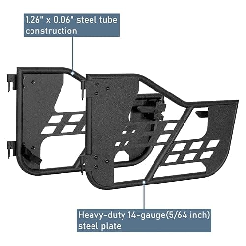 Hooke Road Wrangler TJ Tube Half Doors Offroad Tubular Trail Doors Guards for 1997-2006 Jeep Wrangler TJ Sahara Sport thumbnail 6