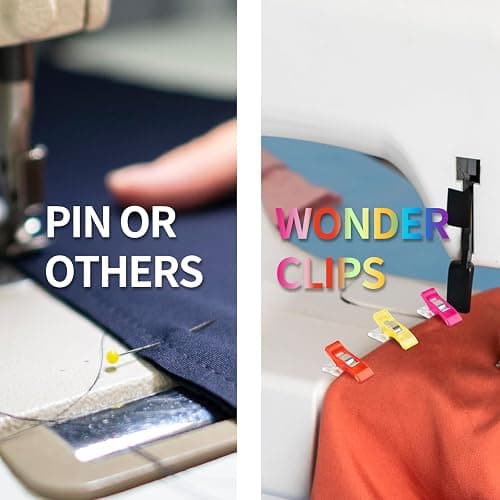 Multipurpose Sewing Clips Pack of 100, Perfect Alternative Quilting Pins | Premium Plastic Fabric Clips Sewing Supplies, Fit Any Chip Clips, Bag Binding for Food, Assorted Colors thumbnail 7