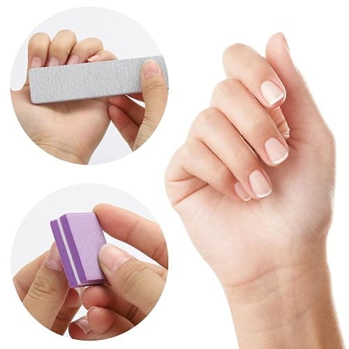 25 Pcs Nail Files for Acrylic Nails and 50 Pcs Mini Buffer Block File, 100/180 Grit Nail Buffer Double Sides Emery Boards Fingernail Files thumbnail 6