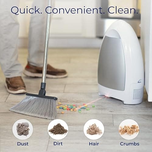 EyeVac Home Touchless Vacuum Automatic Dustpan - Great for Sweeping Pet Hair Food Dirt Kitchen - Ultra Fast & Powerful, No More Bending Down, Bagless, Corded, Automatic Sensors, 1000 Watt (White) thumbnail 2