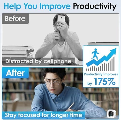 HAUKINIX 99-Minute Visual Timer with Pomodoro Timer Productivity Focus Timer Countdown Stopwatch Desk ADHD for Study, Work, Student, Procrastination, Loud Alarm/Mute/Vibration, 2 Brightness Levels thumbnail 2