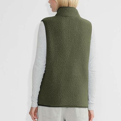Hixiaohe Sherpa Fleece Vest for Women Trendy Warm Sleeveless Vests Jacket Lightweight Zip Coats with Pockets Fall Outerwear thumbnail 2