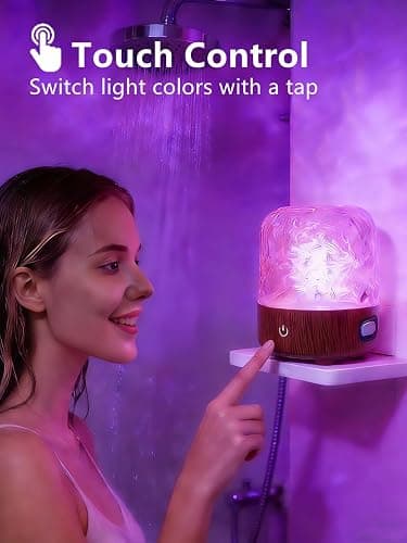 Spa-Like Shower Lamp, Bluetooth Speaker Waterproof Lamp, Rechargeable Lumena Lamp with Remote & Touch Control, 16 Colors Ocean Wave Projector Light with White Noise for Shower, Bathroom, Bathtub thumbnail 7