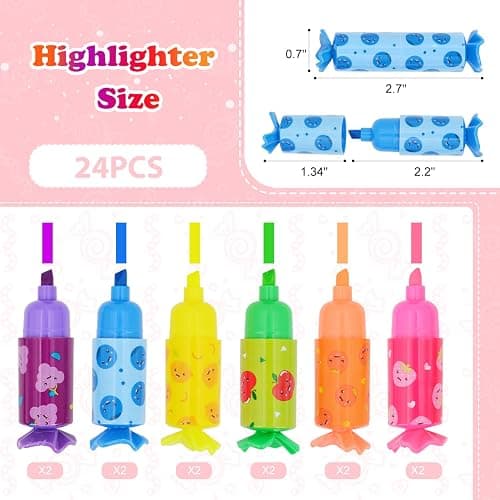 Eki Shoal 24/48/120 Pieces Highlighters - 6 Colors in Mini Highlighters, Glitter Highlighter Great for Writing, Drawing, and Coloring thumbnail 2