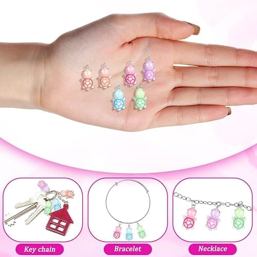 Thyle 60 Pcs Mini Resin Turtle Charms Glow in the Dark Turtle Pendants Luminous Tortoise Sea Dangle Animal Charms for DIY Craft Jewelry Making Supplies, 6 Colors thumbnail 5