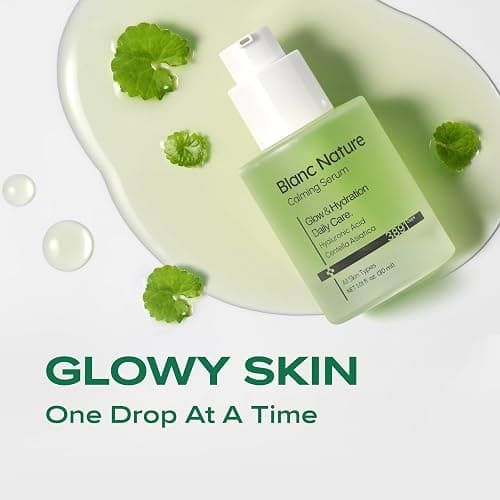 Blanc Nature Calming Serum, Soothing and Hydrating Serum for All Skin Types with Hyaluronic Acid, Centella Asiatica and Panthenol, Korean Skincare for Glass Skin, 1.01 fl oz (30 ml) thumbnail 2