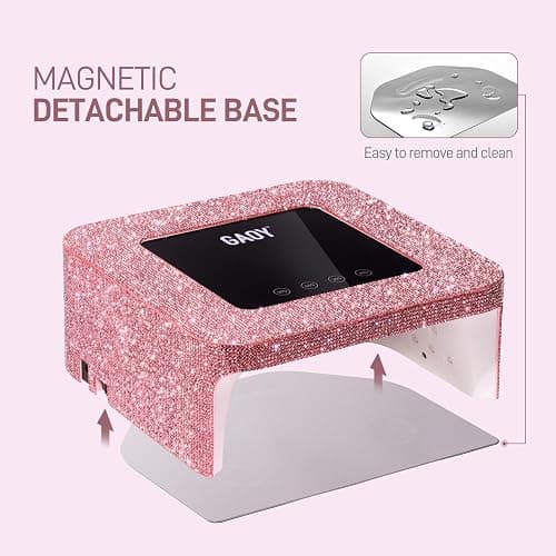 GAOY Cordless UV LED Nail Lamp for Gel Nails, Rechargeable UV Light, Professional Nail Dryer with 4 Timers, Automatic Sensor and Sensitive Mode for Fast Curing, Pink Diamond thumbnail 6