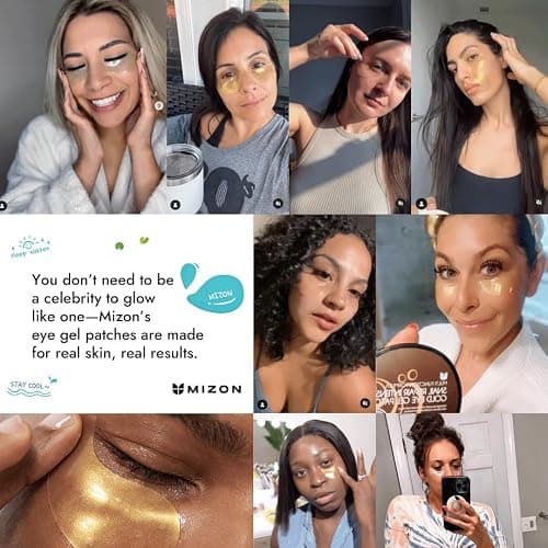 MIZON Under Eye Patches for Puffy Eyes & Dark Circles, 24K Gold & Snail Mucin, 60 Pcs – Anti-Wrinkle Collagen & Peptide Formula – Moisturizing Korean Eye Mask for Elasticity thumbnail 5