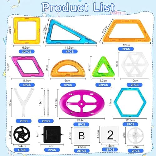 AQXONG 126 Pcs Ensemble de Blocs de Construction Magnétiques, Jouets de Construction magnétiques, Jouets Éducatifs, Cadeau Parfait pour Les Garçons et Les Filles âgés de 3 à 8 Ans thumbnail 8