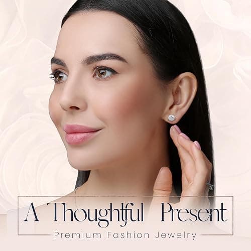 Crystalline Azuria 925 Sterling Silver Woman Earrings with Box Disco Ball White Crystals Dangle Hook Stud Earrings for Women thumbnail 7