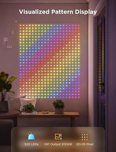 Govee Curtain Lights 2, 520 LEDs, Smart LED Curtain Light with DIY GIF AIGC, Non-Splicable, RGBIC Color Changing Holiday Lights for Indoor Outdoor Bedroom Window Decor, IP65 Waterproof, 4.9×6.6ft thumbnail 4