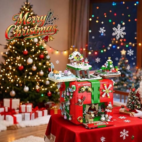 HoverBots Christmas Building Blocks Sets, 1873PCS Christmas Building Toy Set, Christmas Building Bricks with Snowman, Stocking, Snowflake, Xmas Gifts for Kids Adults Teens thumbnail 4