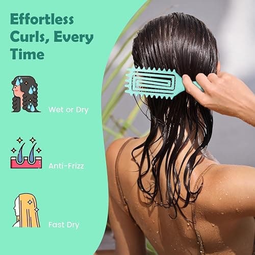 Curl Defining Brush, Curly Hair Brush Defining with Side Gear for Combing, Shaping, and Styling Curly Hair, Lightweight Candy Brush Suitable for All Wet or Dry Hair Types for Women and Men thumbnail 5