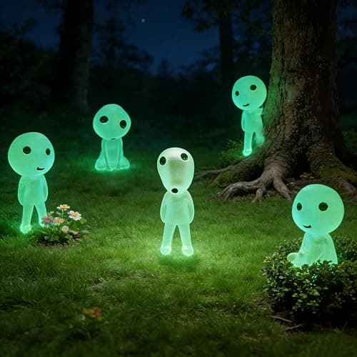 Ponjowl 5 Pcs Luminous Tree Elves Spirit Gardening Potted Decoration Micro Landscape Figures Ornament Fluorescent Green thumbnail 4
