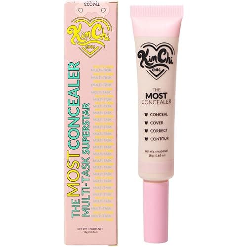 KimChiChic Beauty The Most Concealer | Full Coverage Water Resistant Multi-Use Concealer | Conceal, Correct, Contour & Highlight | Matte Satin Hybrid Finish | Brush Applicator, 0.63 oz, 03-Light Beige thumbnail 5