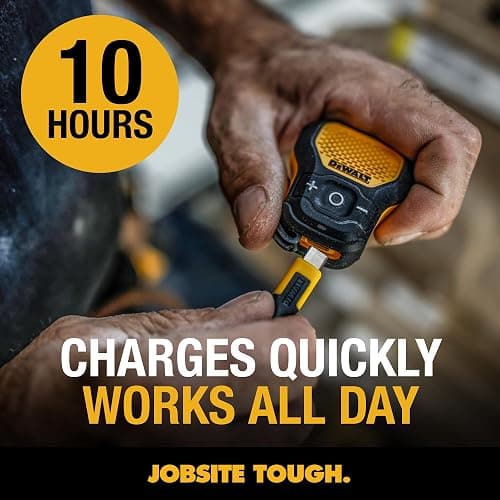 DEWALT Wearable Bluetooth Speaker (Updated Version), Clip-On Wireless Jobsite Pro Water-Resistant Portable Speaker (Non-Magnetic), Built-in Mic for Hands-Free Music/Calls, Bluetooth Speaker (Yellow) thumbnail 4