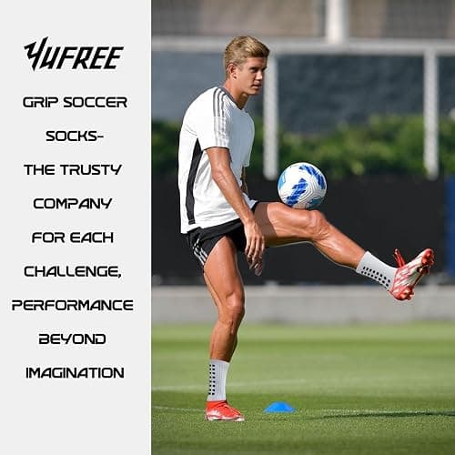 Yufree Soccer Grip Socks for Ultra Traction, 4 Pairs | Breathable moisture-wicking fabric, comfortable secure fit, wash-durable construction, built for training and games thumbnail 4