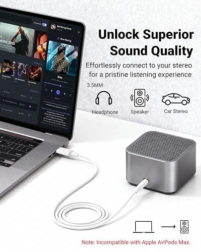 Seulliya USB C to 3.5mm Audio Aux Jack Cable, Aux Cord for iPhone 15, Type C to 3.5mm Headphone Car Stereo Cord Compatible with iPhone 16 Plus /15 Pro Max, Samsung Galaxy S23 S22 Note 20, Pixel 5 XL thumbnail 2