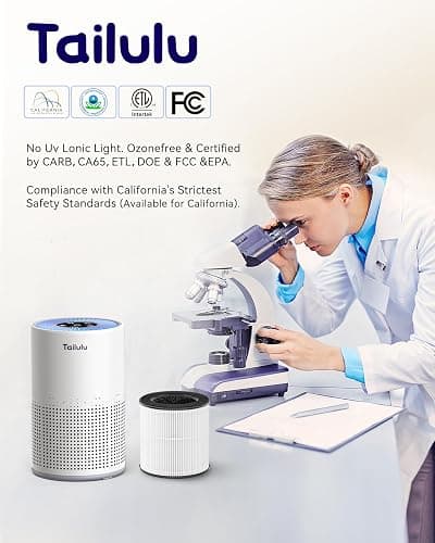 Air Purifiers for Bedroom Home Pets 1200 Ft², Tailulu H13 True HEPA Air Filter Portable Air Purifier  thumbnail 3