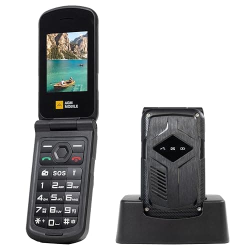 AGM M10 Rugged Basic Flip Phone, 4G Feature Cell Phone, Simple Mobile Phones, Pocket-Sized, Waterproof & Drop-Proof, Speed Dial, Large Fonts & Big Buttons, 98dB Speaker, Dual SIM, for T-Mobile ONLY - Image 1