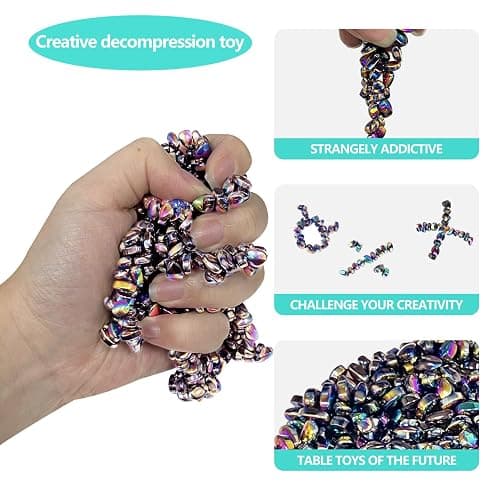 510pcs Ferrite Putty Fidget Toys, Magnetic Stones Fidget Toys Adults, Desk Fidgets Toys for Stress and Anxiety Relief and Kill Time, Novelty Adults Gifts Colorful thumbnail 3