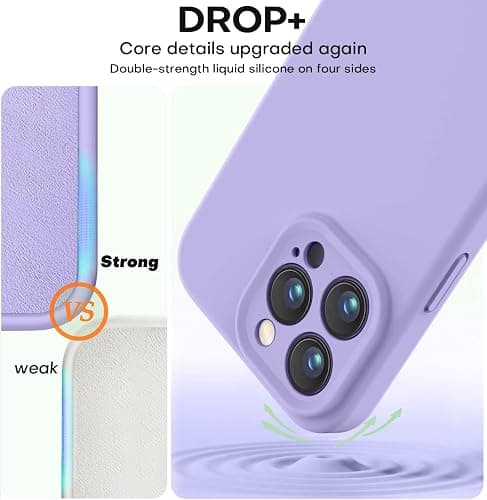 Vooii Compatible with iPhone 15 Pro Max Case, Upgraded Premium Silicone, [Camera Protection] [Soft Anti-Scratch Microfiber Lining] Shockproof Phone Case for iPhone 15 Pro Max 6.7 inch - Light Purple thumbnail 4