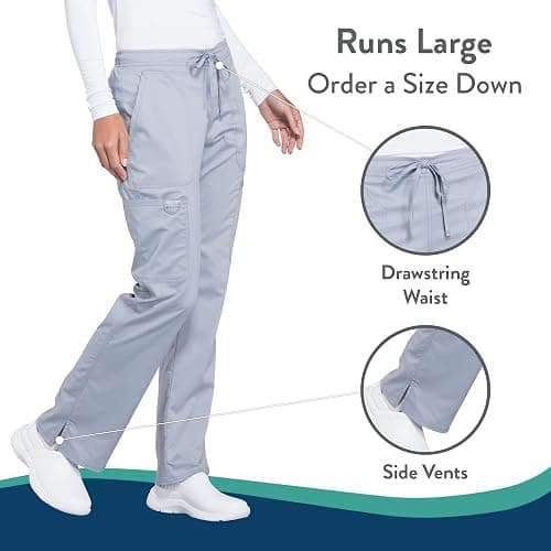 Cherokee Scrubs for Women Mid Rise Moderate Flare Drawstring Pant with 5 Pockets, Ultra Soft & Breathable Fabric - WW120 thumbnail 3