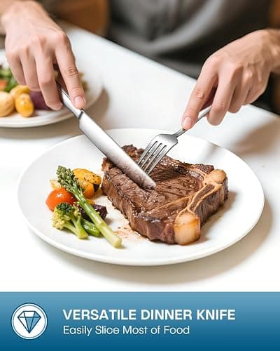 Stapava 20 Piece Silverware Set, Food-Grade Stainless Steel Flatware Sets for 4 Mirror Polished Cutlery Utensil Sets Include Dinner Knives Spoons and Forks Set Dishwasher Safe for Home Restaurant thumbnail 4