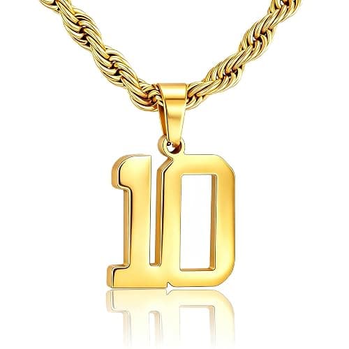 HEYOLL Number Necklace for Men Rustproof Stainless Steel Rope Chain Pendant Basketball/Soccer/Football/Baseball Stuff Accessories Jersey Number Necklaces For Boys Personalized Sports Jewelry Gifts - Image 1