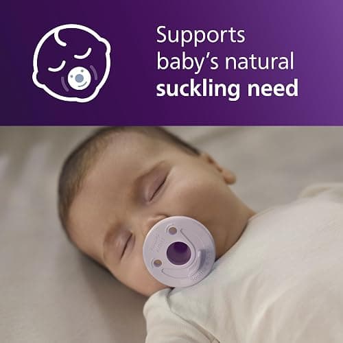 Philips Avent Soothie Baby Pacifier for 0-3 Months, BPA-Free, 4-Pack | Supports Natural Suckling, Medical Grade Silicone, Hospital-Grade Sterilization, One-Piece Design, Lilac/Pink, SCF190/70 thumbnail 2
