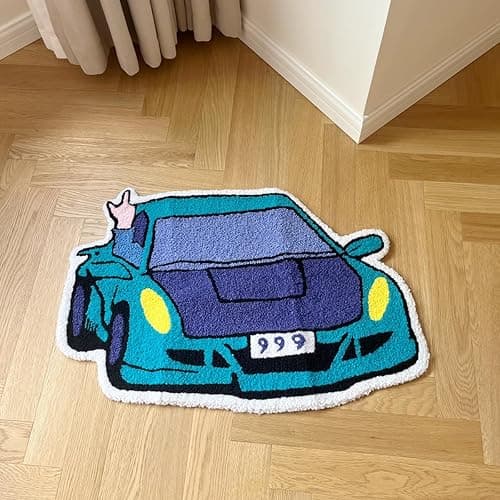 LAKEA Enthusiast Racing Car Shaped Tufting Rug Boy Living Room Bedroom Decor Carpet Embroidered Non-Slip Floor Mat Doormat Home Decor (29.5X19.7inch (75X50cm)) thumbnail 6