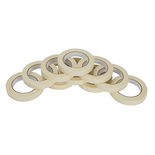 Lichamp Masking Tape 10 Pack General Purpose Beige White Color, 0.75 inch x 55 Yards x 10 Rolls (550 Total Yards), for Painting, Home, Office, School Stationery, Arts, Crafts etc. (3004) thumbnail 6