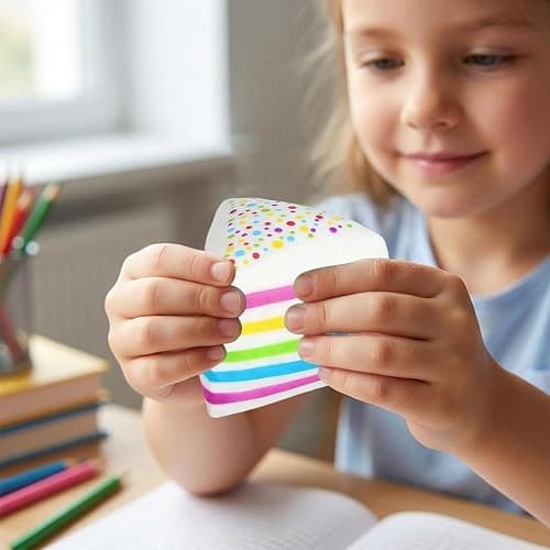 Rainbow Cakes Stress Ball 10x10x9.5cm Soft Rainbow Cake Squeezing Toy Exercises Fingertip Jumbo Food Fidget Dessert With Stress Relief Stretchy Cake Squeeze Toys For Working And Studying thumbnail 4