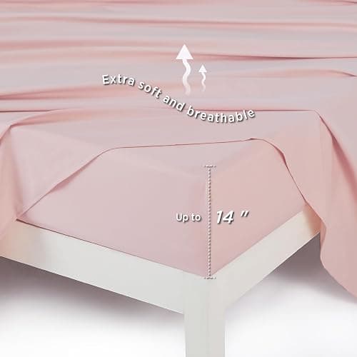 Bedsure Queen Comforter Set - 7 Pieces Floral Pink Soft Bedding Sets, Queen Bed in a Bag with Botanical Flowers Comforter, Sheets, Pillowcases & Shams - 09 - Pink - Floral - Queen thumbnail 5