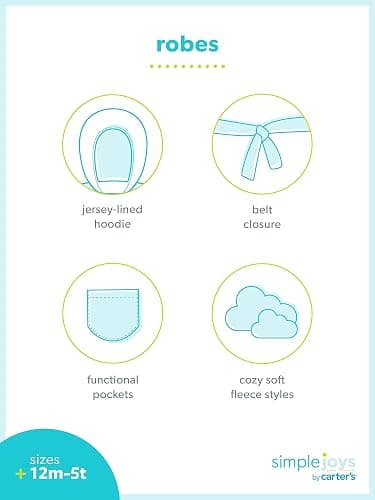 Simple Joys by Carter's Toddlers and Baby Girls' Hooded Sleeper Robe thumbnail 2