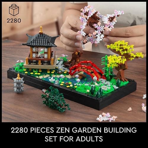 Finger Rock Cherry Blossom Bonsai Tree Building Set, Creative Japanese Tranquil Zen Gardens, Sakura Flowers and Plants Display Model Gift for Adults Teens 14+ (2280 PCS) thumbnail 5