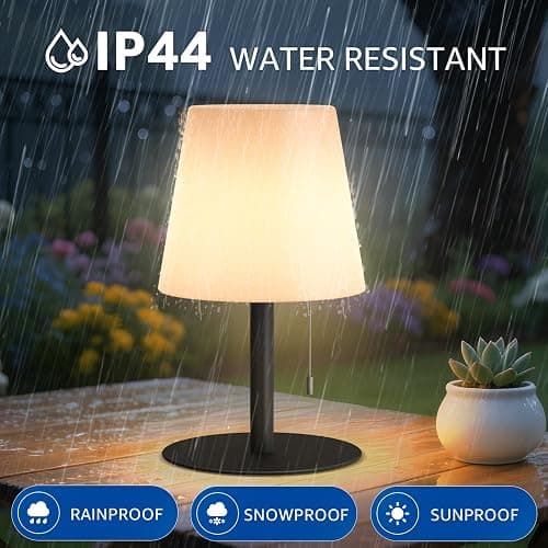 uuffoo Shower Lamp Waterproof 8 Colors, Shower Light Rechargeable Cordless Battery Operated, LED Outdoor Table Lamps Dimmable Portable for Indoor Outdoor Bathroom Home Patio (Black) thumbnail 6
