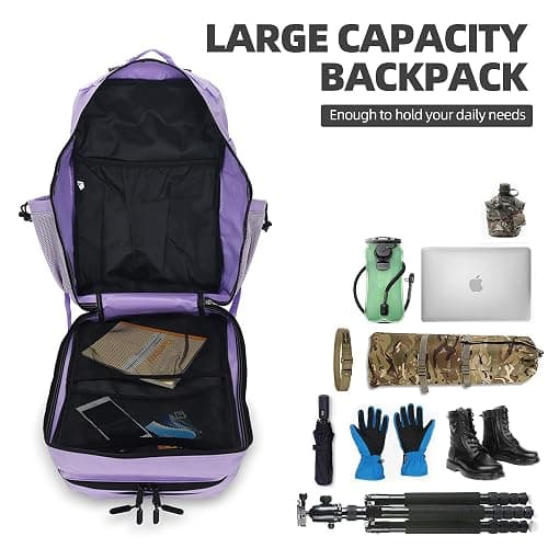 Lovelinks21 45L Tactical Assault Backpack 3 Day Assault Pack with MOLLE Waterproof Rucksack for Tactical Backpacks (Light Purple) thumbnail 6
