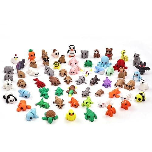 VABAO 65 PCS 3D Printed Animal Figurines Set, Articulated Animal Figurines,Fidget Toys, Flexible Desk Decor, Party Favor, Gifts for Girls and Boys, Office Desk Pets, School Gifts - Image 1