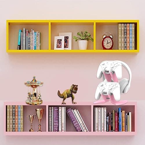 Controller Holder Pink, Game Controller Rack Headset Stand for Xbox Series X S/Xbox one / PS5 / PS4 / NS/PC/Headset, Aluminum Metal Headset Mount Universal Organizer for Video Game Accessories thumbnail 8