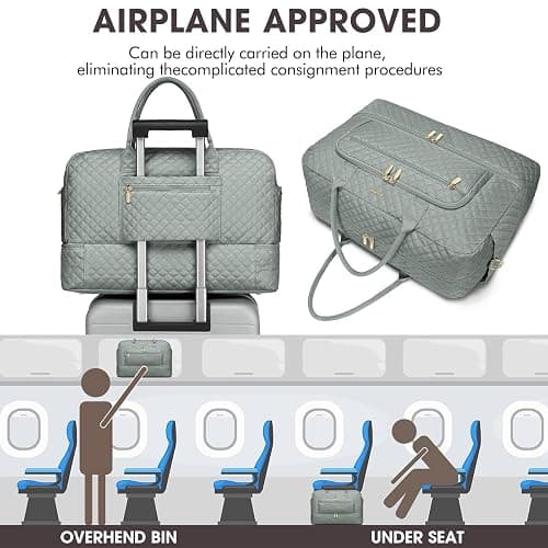 Travel Duffle Bag Weekender for Women - 38L Carry-On Overnight Personal Item Bag with Shoe Compartment & Wet Pocket Weekend Tote Bags with Toiletry Hospital Bags for Labor and Delivery thumbnail 5