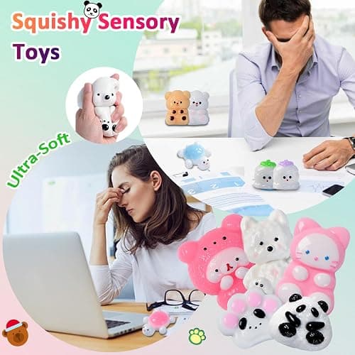 16 Pack Taba Squishy Pack Toys, Mochi Squishies Fidget Toys for for Kids and Adults, Birthday Party Favors, Valentines Goodie Bags Stuffers Back to School Gifts Classroom Prizes thumbnail 4