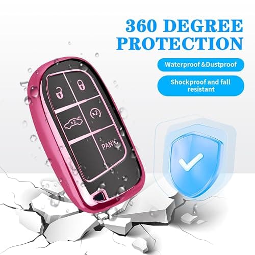 MILD EAST for Jeep Key fob Cover with Keychain, Soft TPU Full Cover Protection thumbnail 5